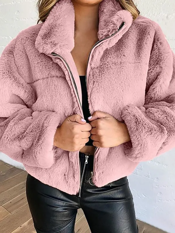 Faux Fur Zipper Jacket