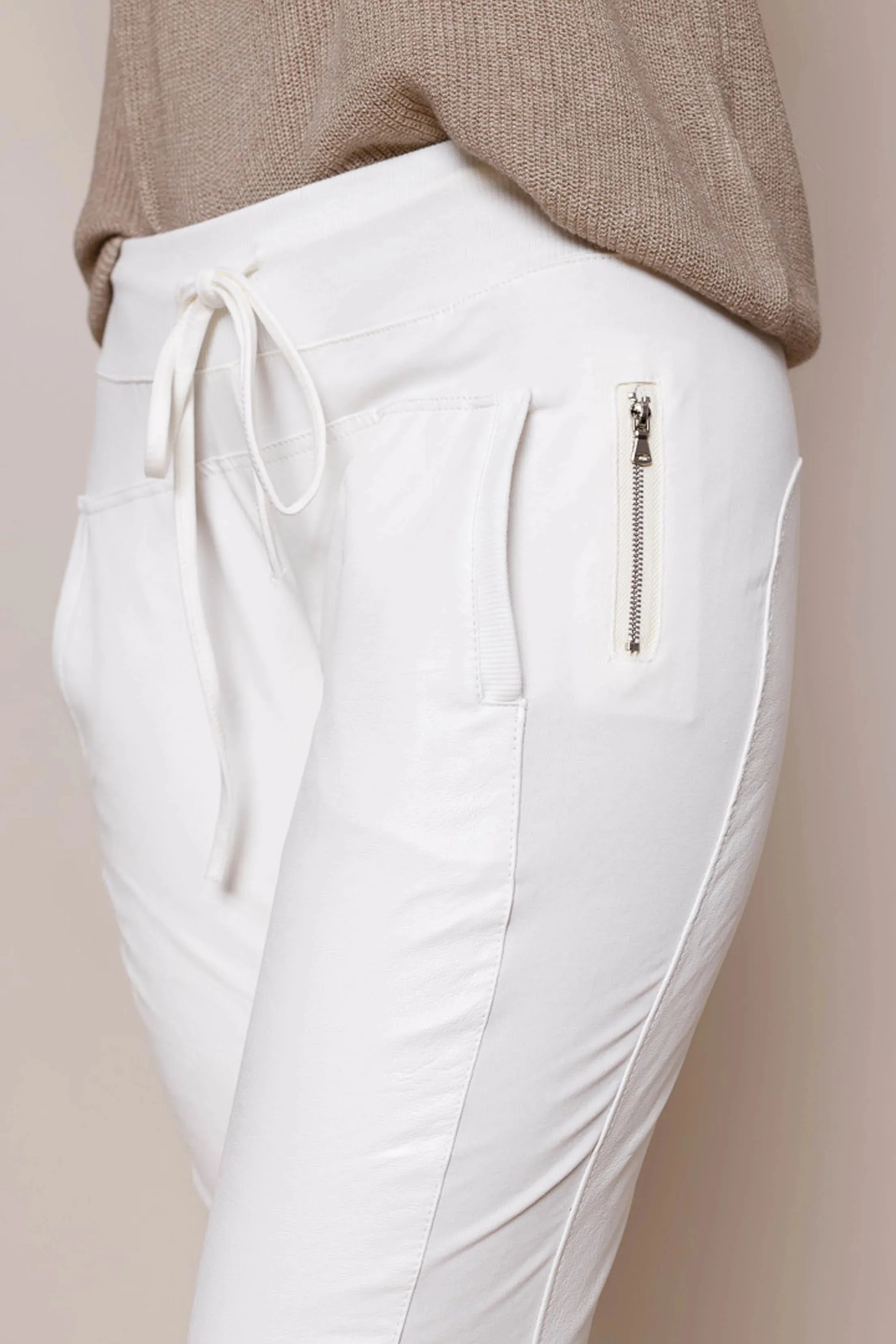 Faux Leather Ultimate Cream Joggers