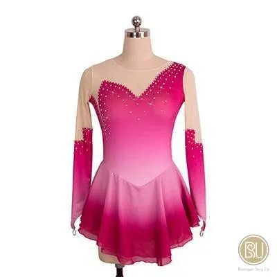 Figure Skating Dress Pink Ombre SU5451