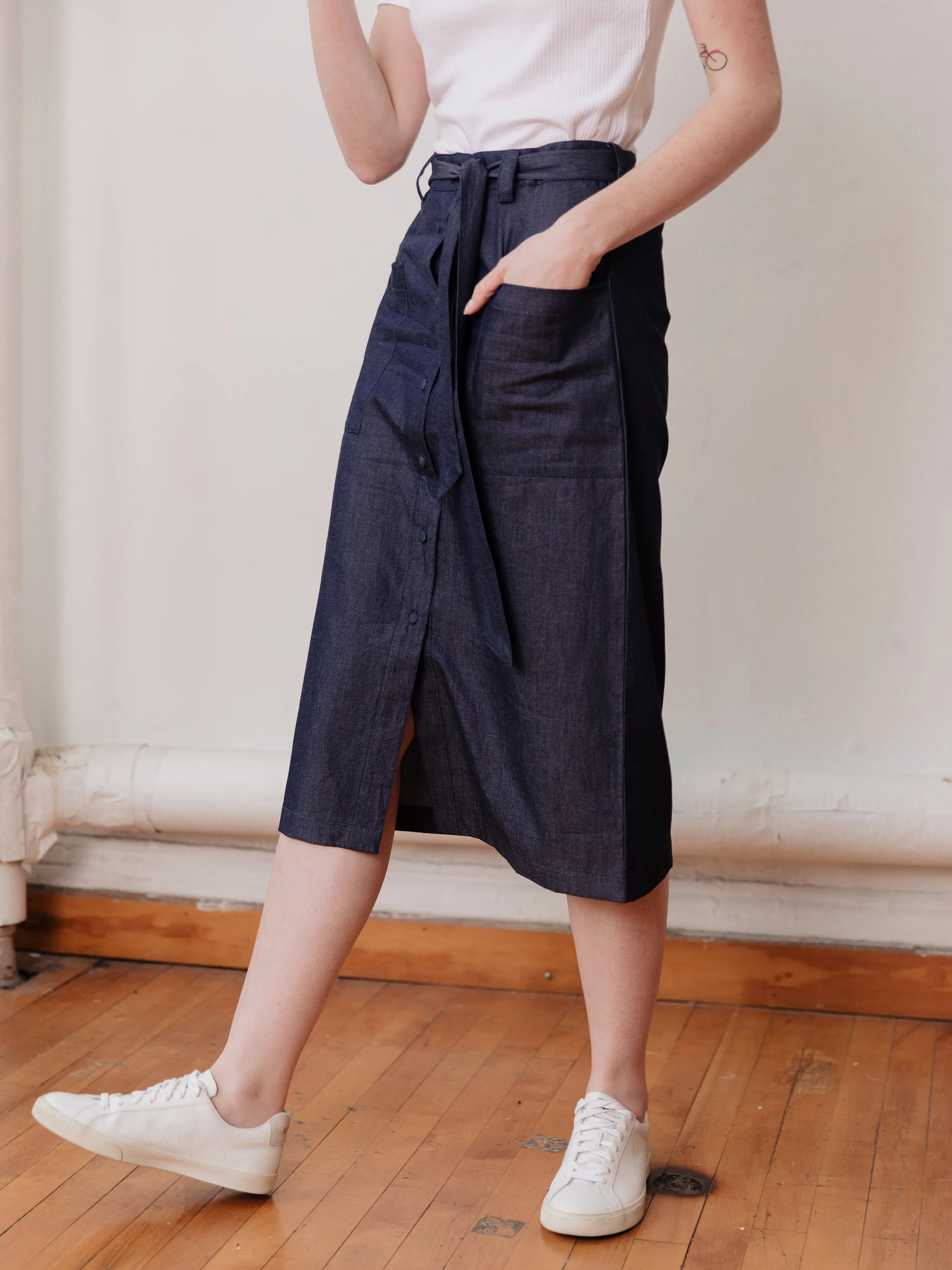 Frances Skirt - Blue Denim