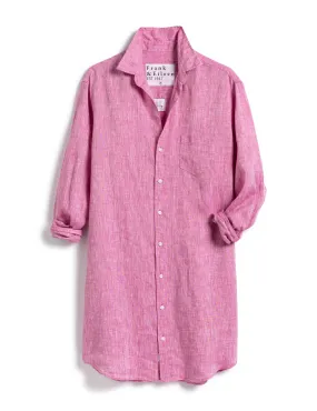 Frank & Eileen - Mary Linen Woven Button Up Dress in Magenta Pink