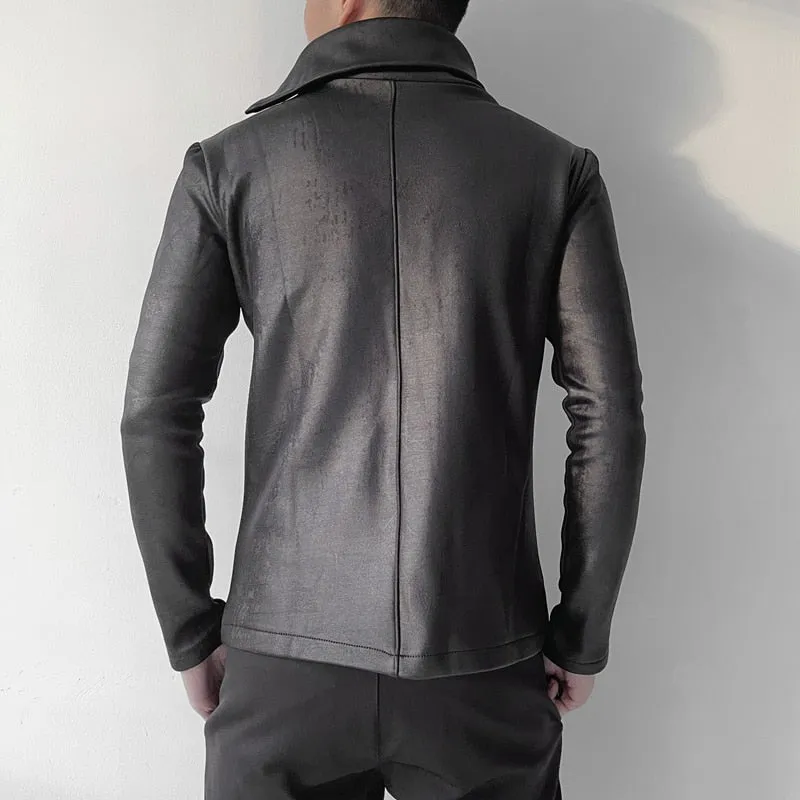 Functional Crack Fleece Irregular Zipper Jacket