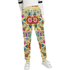 Geometric Floral Winter-Vanilla Women's Sweatpants