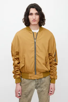 Gold Gathered Bomber Jacket