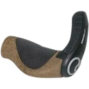 GP3 BioKork Bike Handlebar Grips - Large, Black/Cork, Rohloff/Nexus, Lock-On