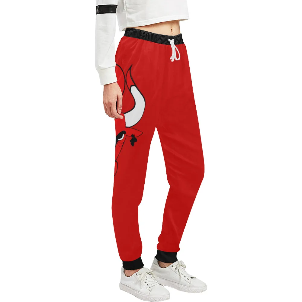 HATHOR BULLS RED Women's All Over Print Sweatpants