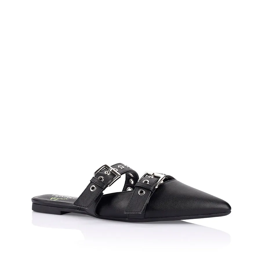 Indianna Point Toe Flats - Black