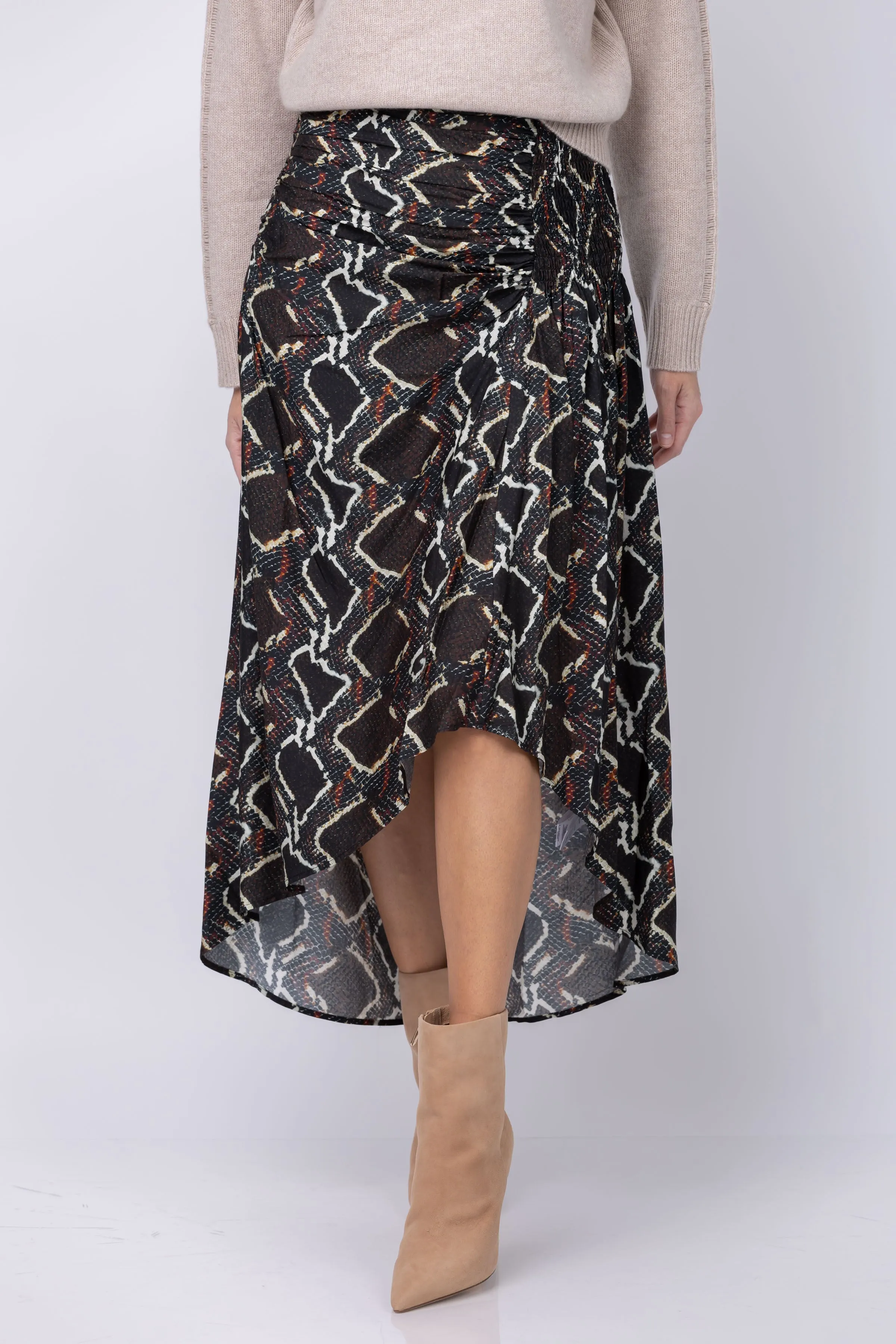 Iro Alessandra Skirt in Black/Brown