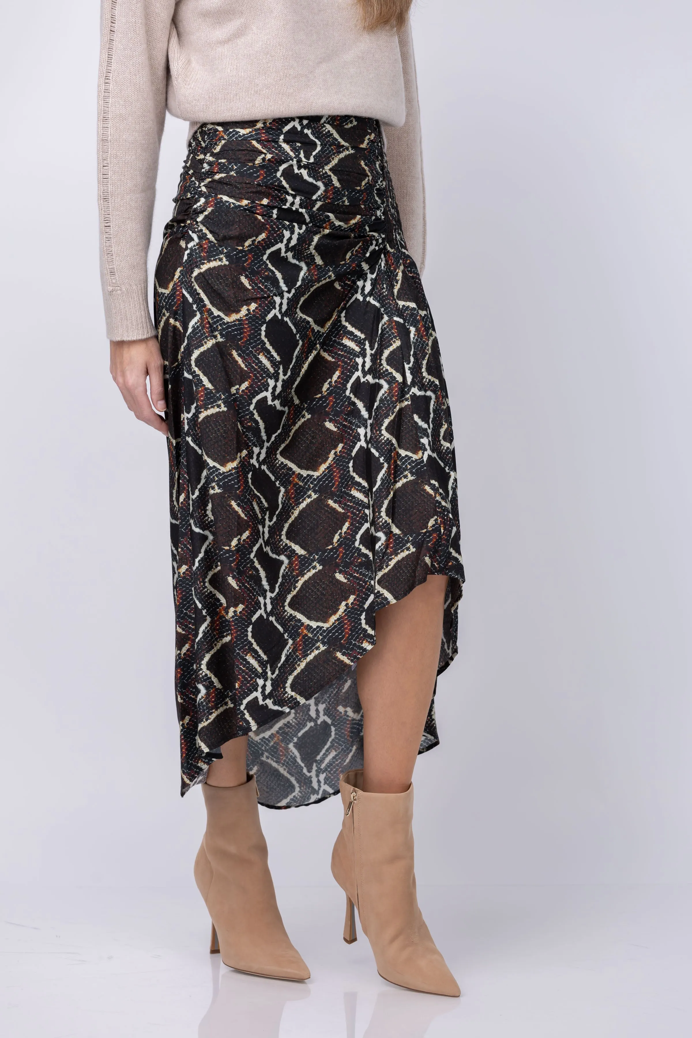 Iro Alessandra Skirt in Black/Brown