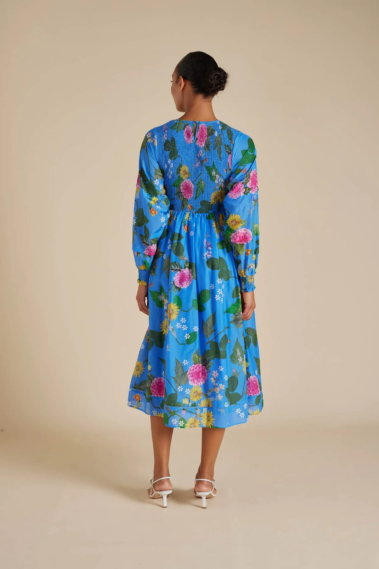 Jade Cotton Silk Dress in Periwinkle Aria