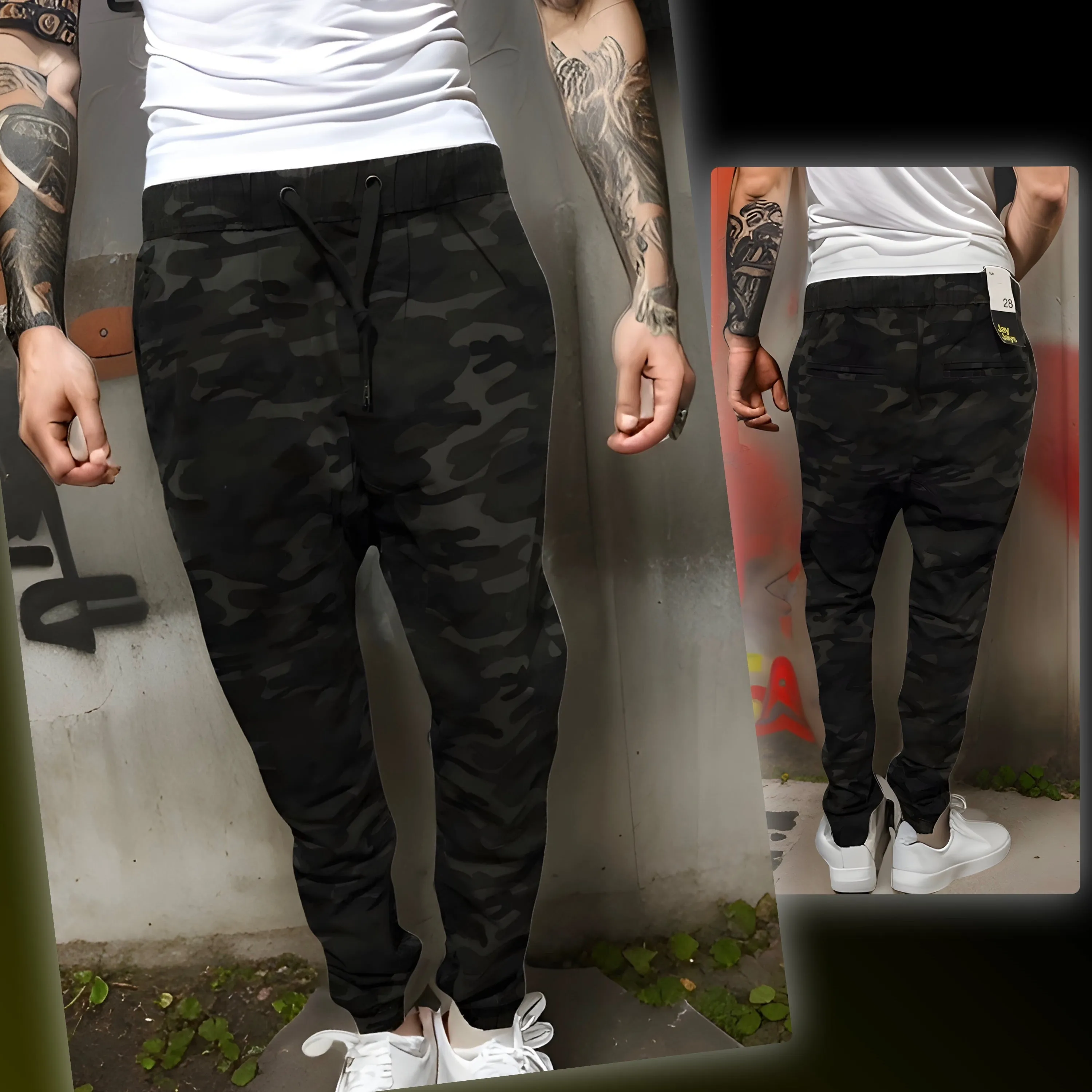 ^JAY JAYS^ (CAMO) JOGGER SWEATPANTS (WAIST 28'')