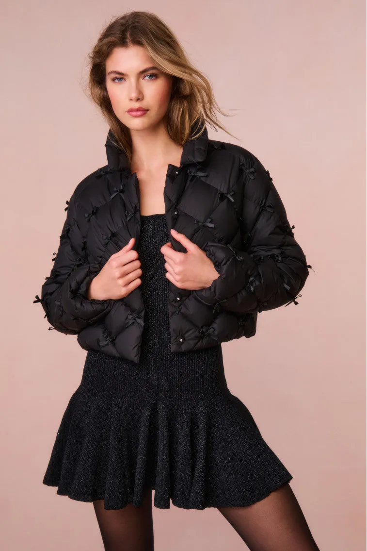 Kasey Quilted Bow-Embellished Jacket