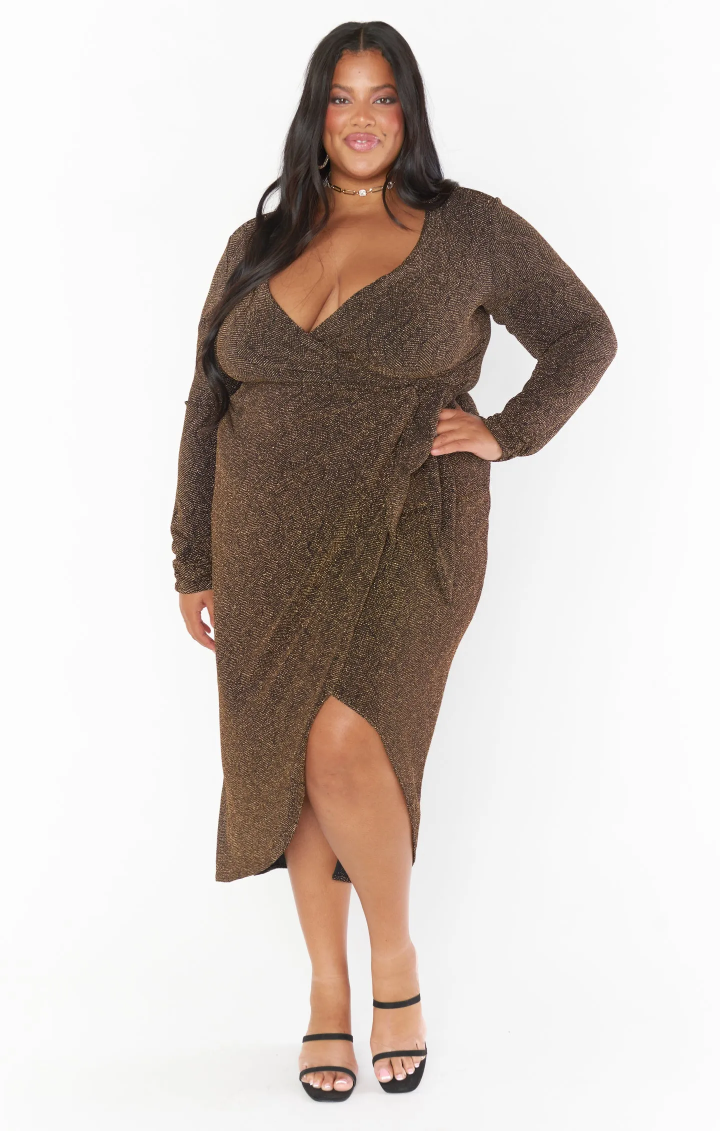 Kimora Wrap Dress ~ Squiggle Sparkle Knit