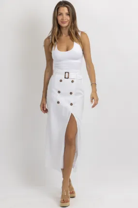 KINSLEY WHITE LINEN SKIRT *BACK IN STOCK*