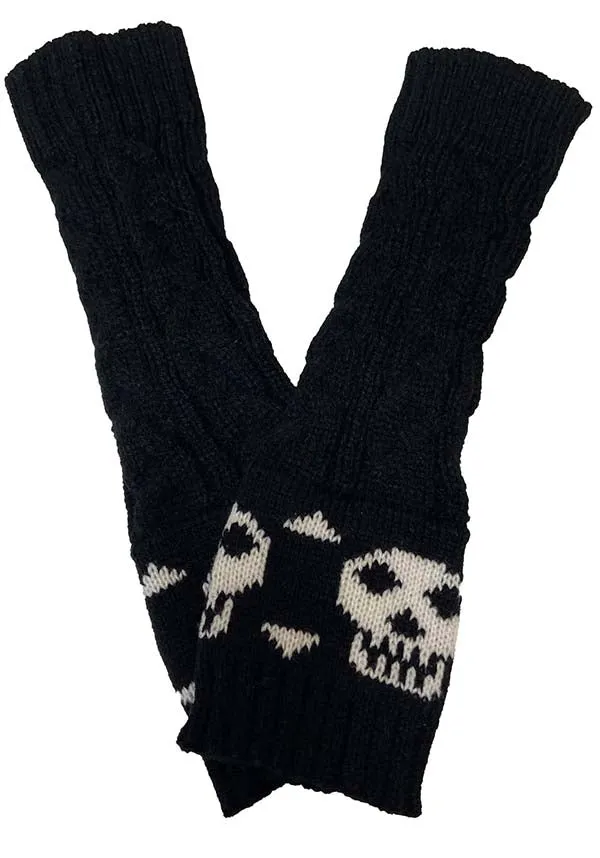 Knitted Skull & Crossbones | FINGERLESS GLOVES