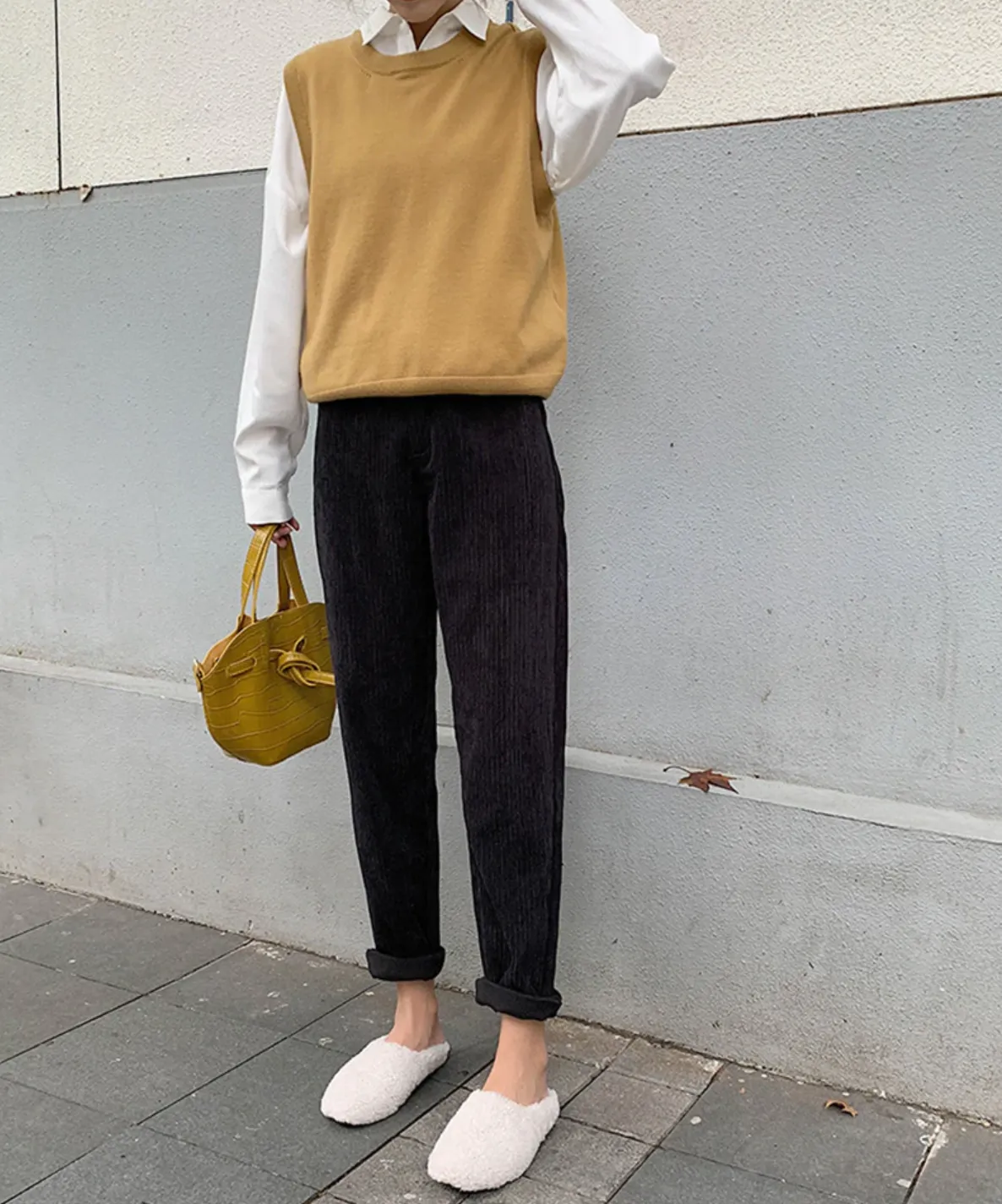 [Korean Style] Bolo High Waist Corduroy Pants