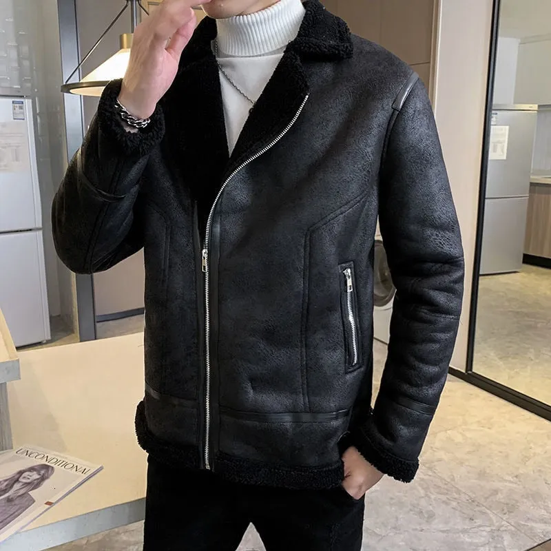 Korean Style Faux Leather Jacket