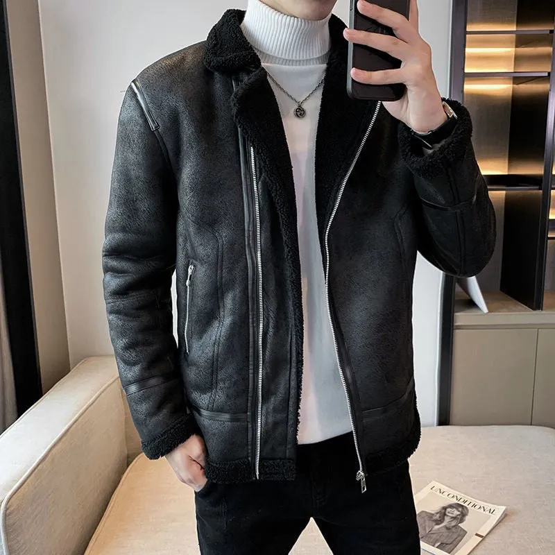 Korean Style Faux Leather Jacket