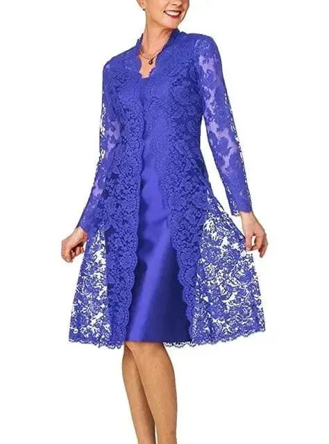 Lace Tea-Length Party Dress