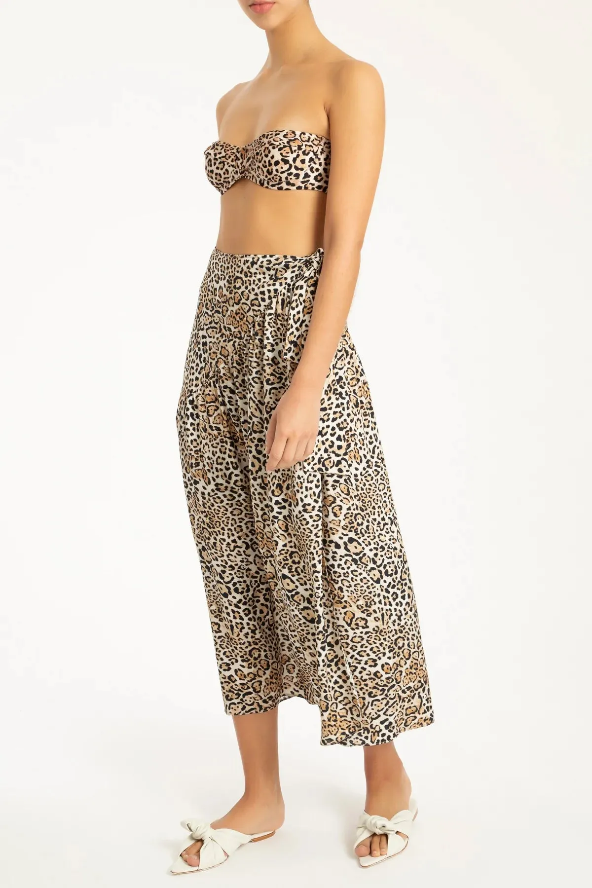 Leopard Pareo Midi Skirt