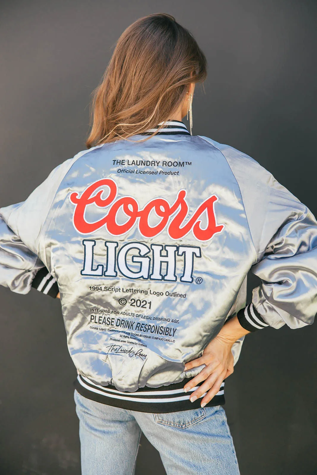 LICENSED!! The "Coors Light" Official Nylon Bomber Jacket