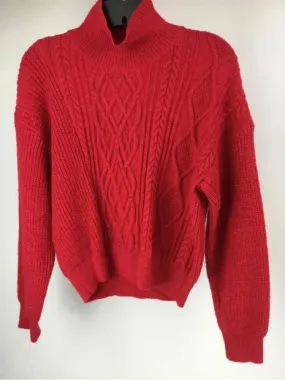 Lili Sidonio Size S Red NWT metallic thread Long Sleeve Turtleneck Sweater