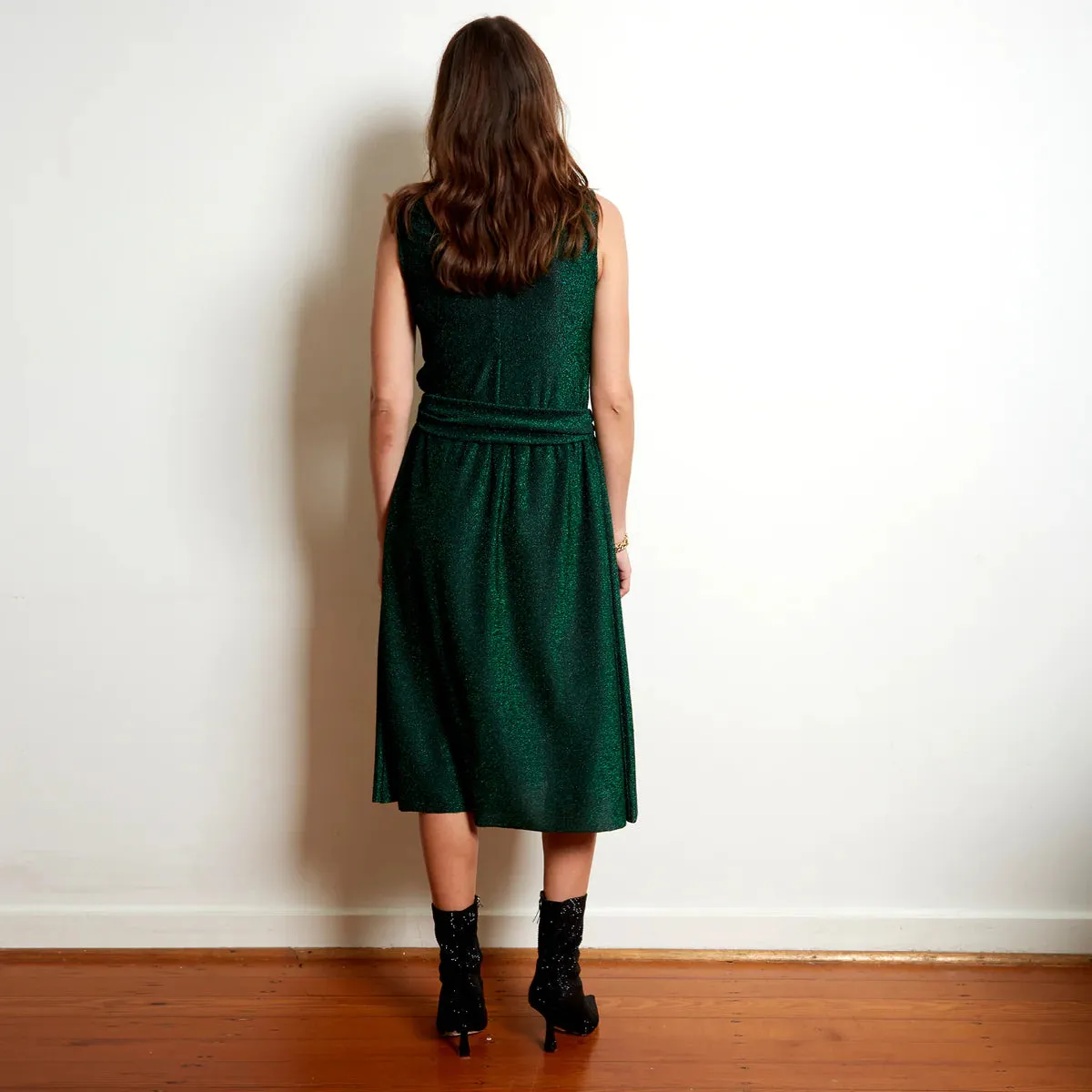 Maria Dress in Green Lurex