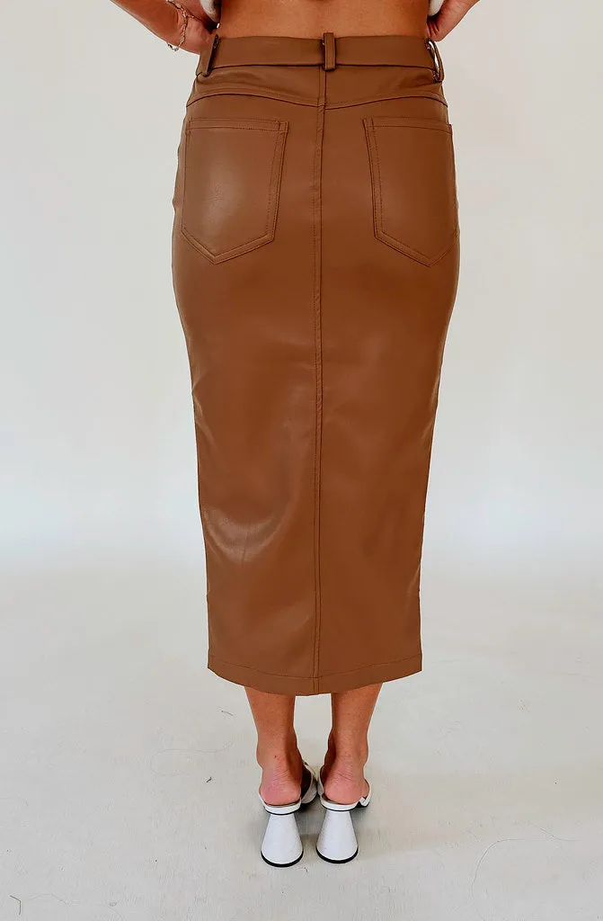 MARISSA FAUX LEATHER SKIRT