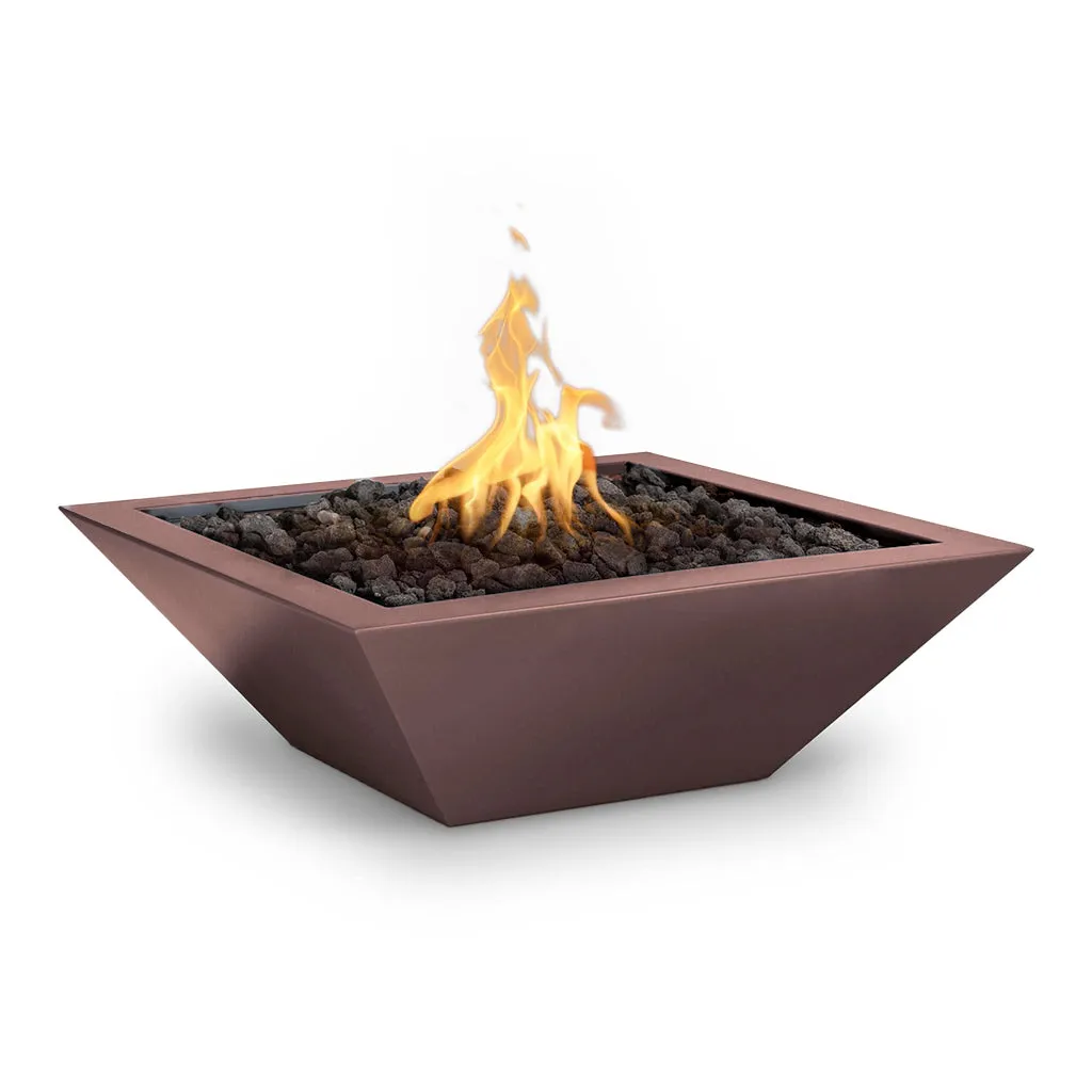 Maya 30" Square Fire Bowl, Powder Coated Metal - Fire Feature