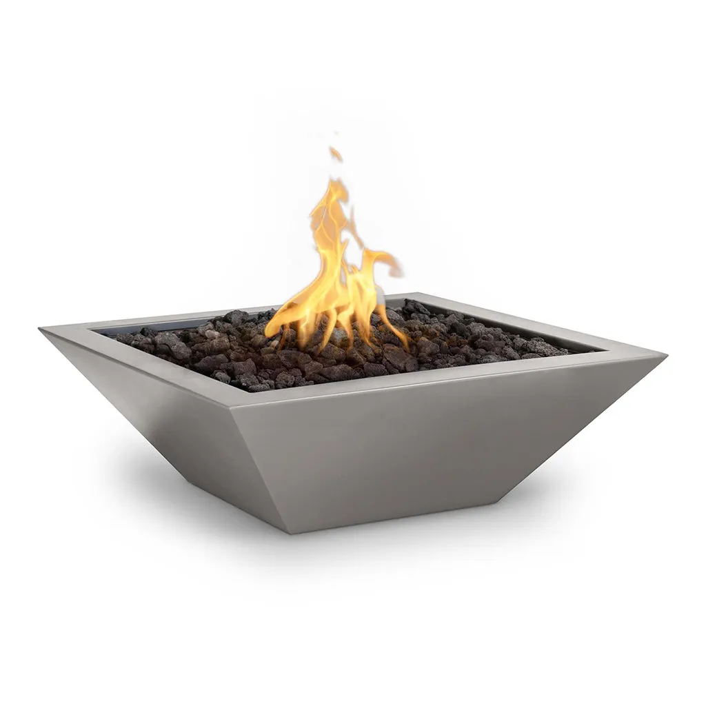 Maya 30" Square Fire Bowl, Powder Coated Metal - Fire Feature