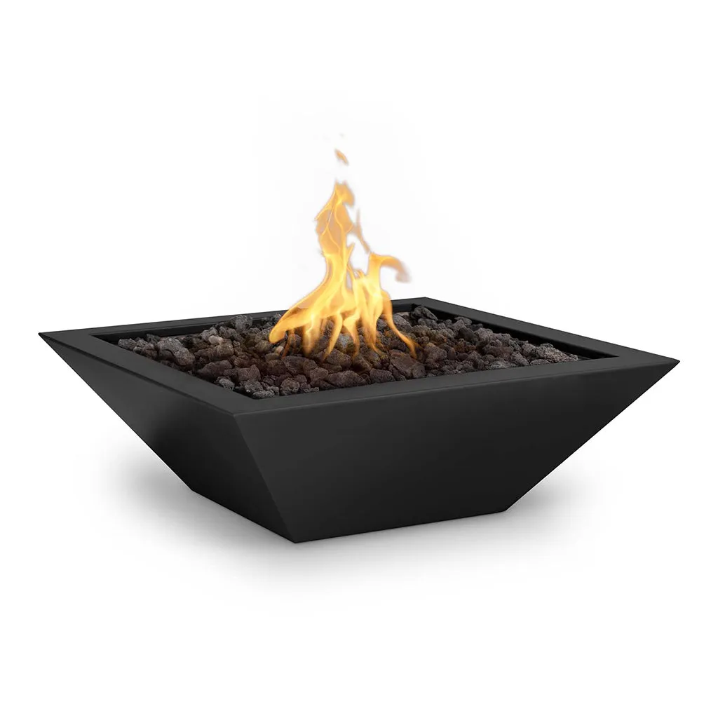 Maya 30" Square Fire Bowl, Powder Coated Metal - Fire Feature