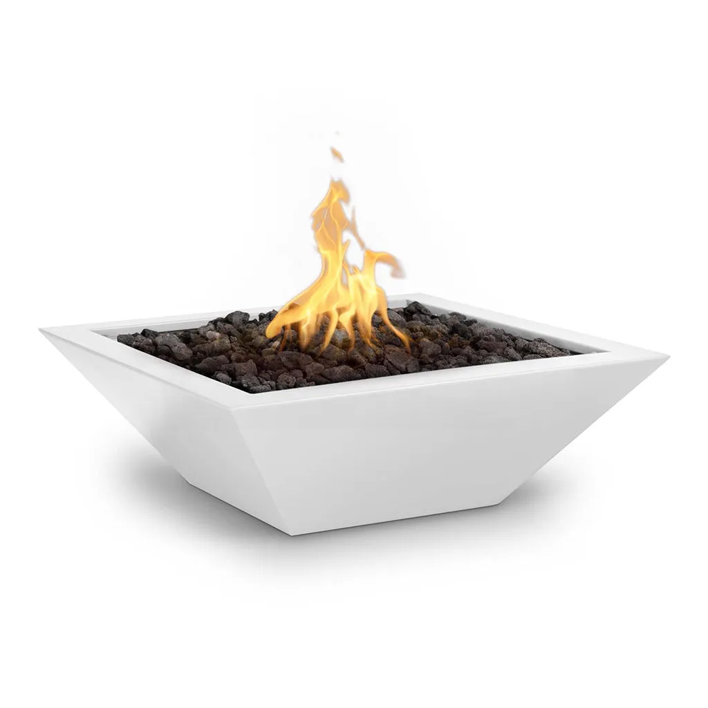 Maya 30" Square Fire Bowl, Powder Coated Metal - Fire Feature