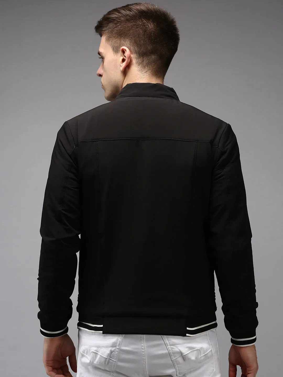 Men Black Solid Jacket