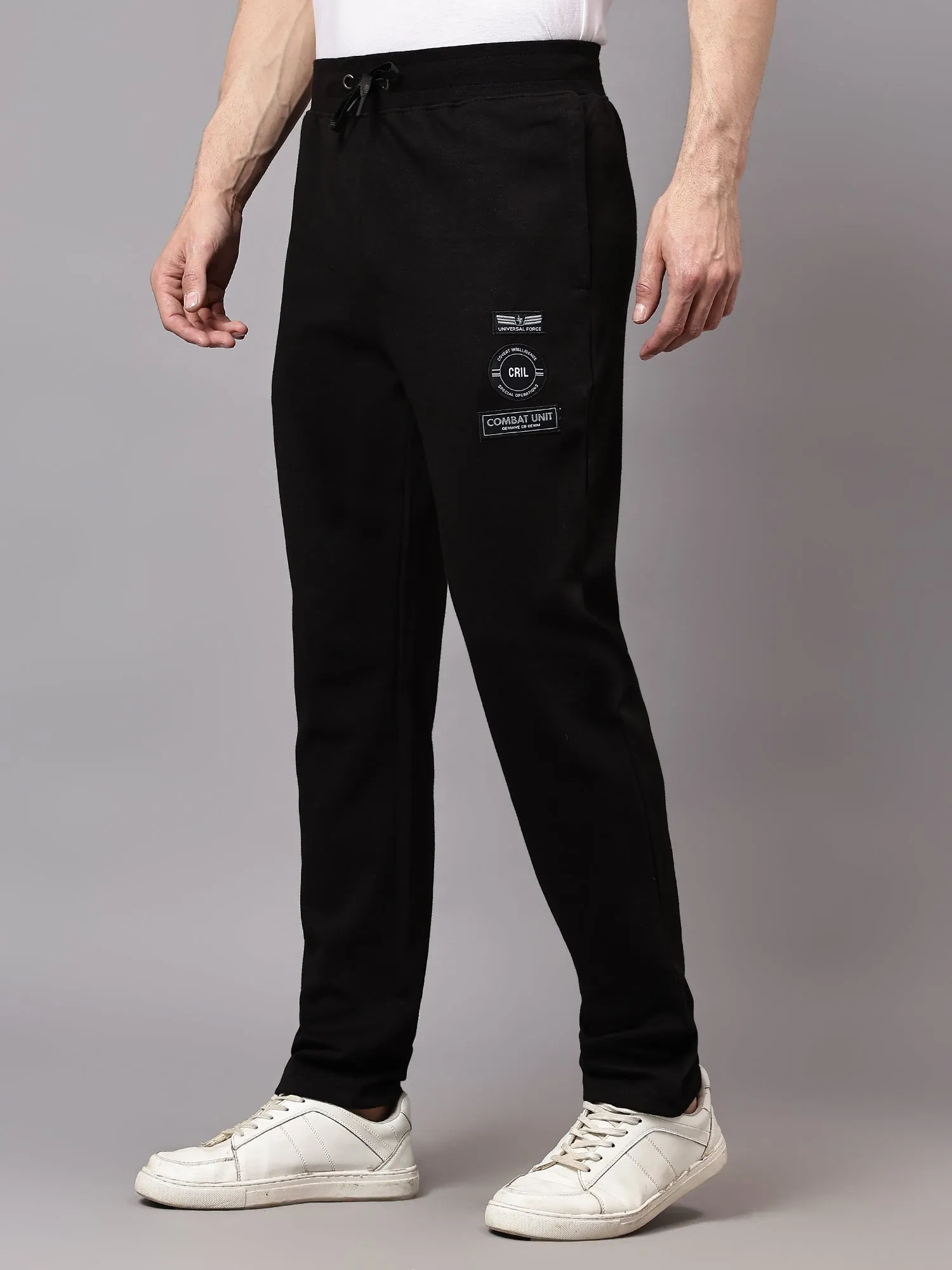 Men's Black Solid Casual Track Pant