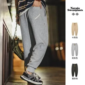 Men's Retro Navajo Drawstring Sweatpants - Heavyweight Padded Sports Trousers