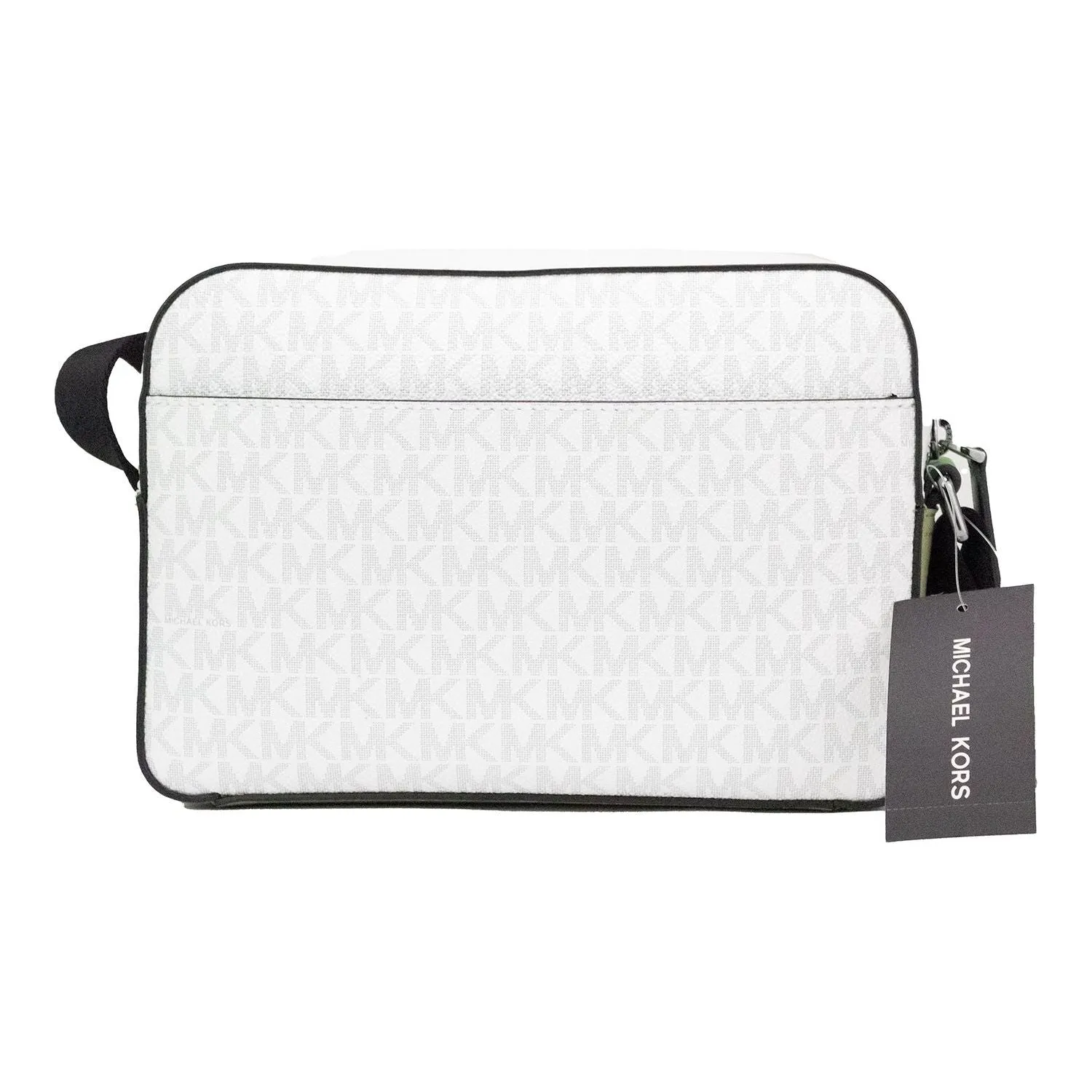 Michael Kors Cooper Small Bright White Palm Signature PVC Utility Crossbody Bag