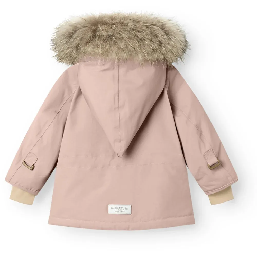 MINI A TURE Kids WANG Winter Jacket w/ Fur Hat in Adobe Rose