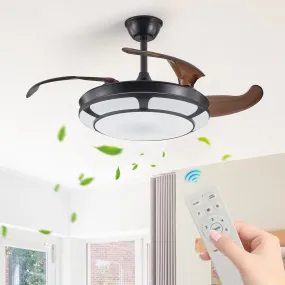 Modern Minimalist Invisible Ceiling Fan Light - Retractable Fan With LED Fixtures