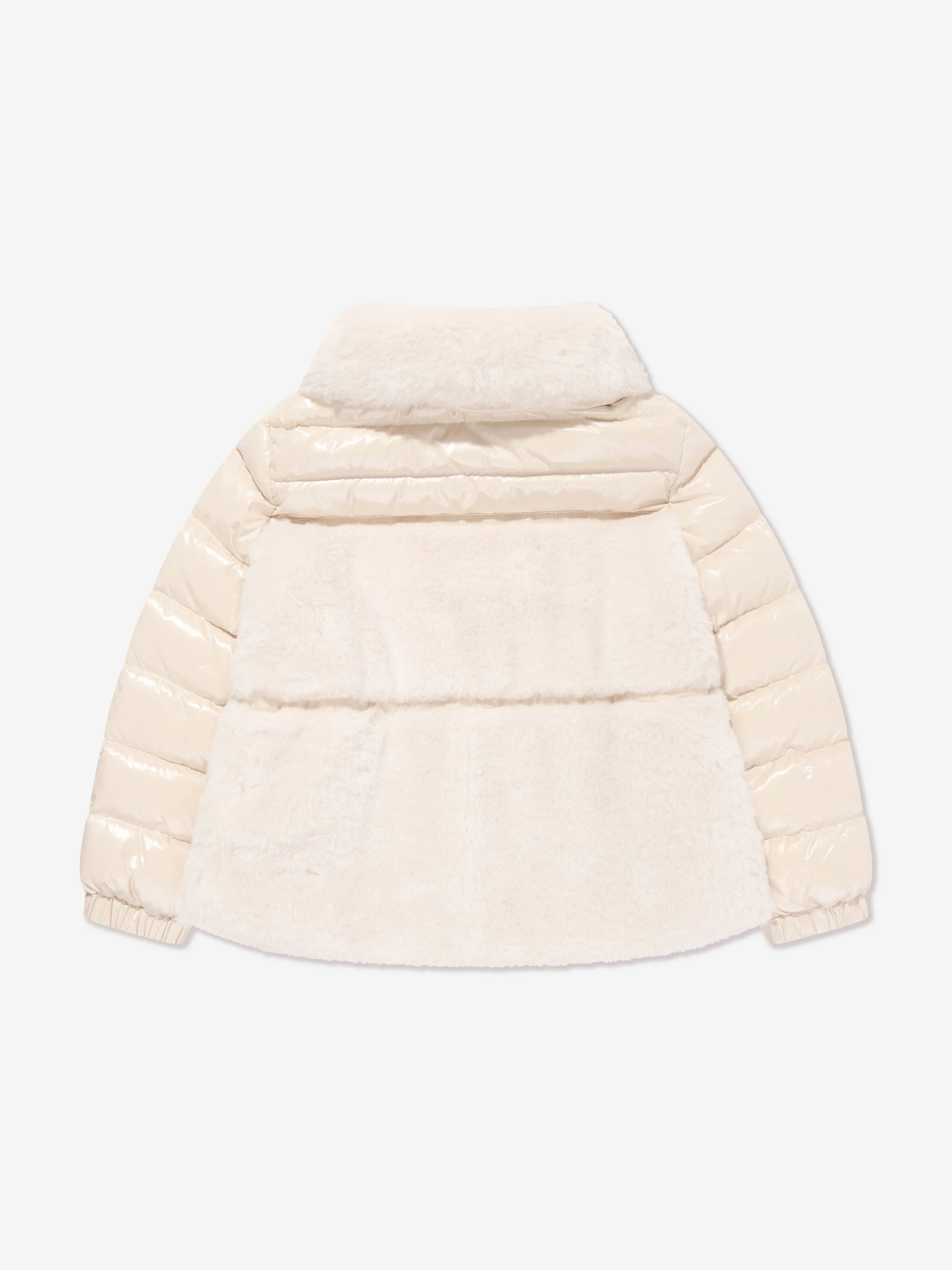 Moncler Enfant Girls Down Teddy Fleece Amabay Jacket in Beige