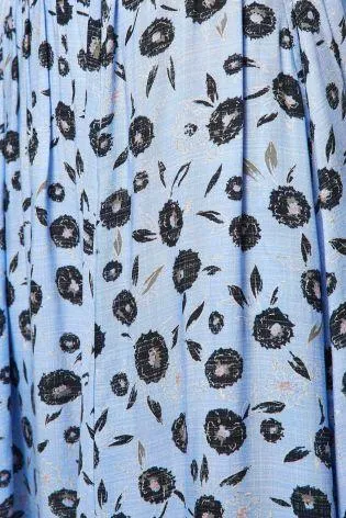 Next Womens Blue Printed Midi Skirt