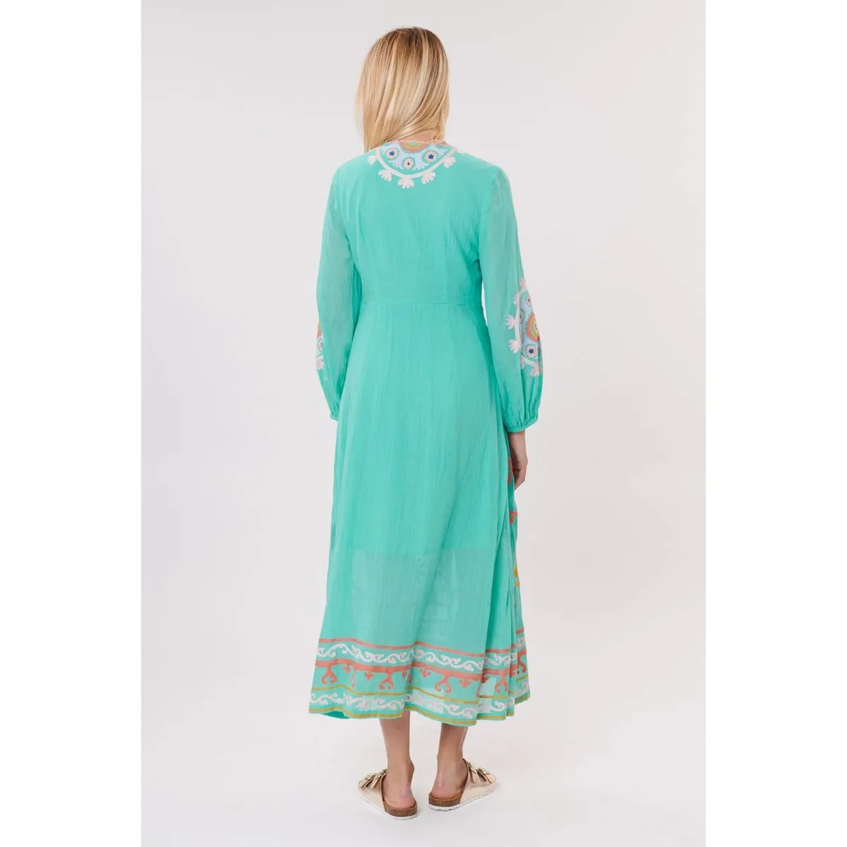 Objectif Embroidered Dress - Seafoam