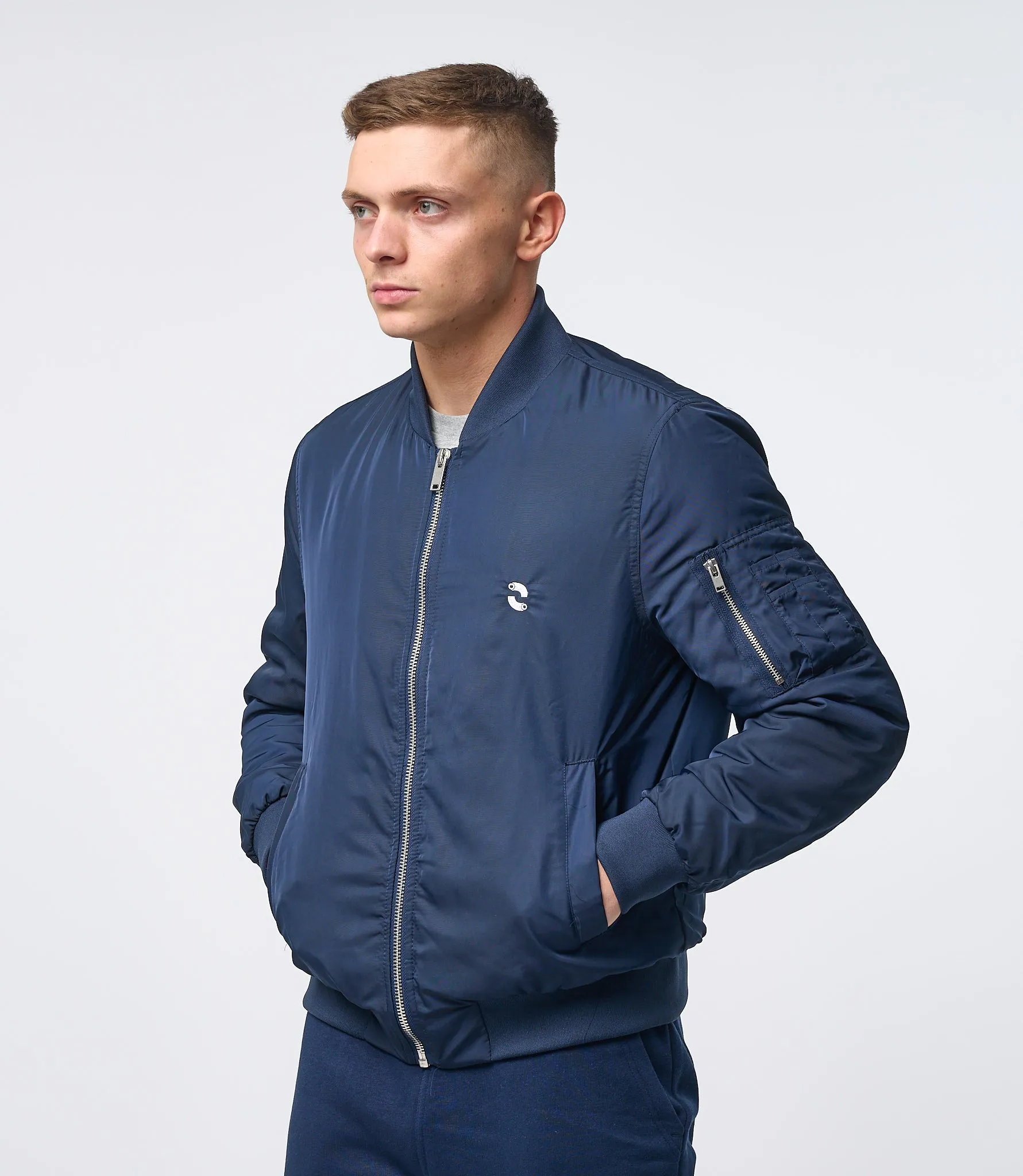 Omnitau Men's Hybrid Recycled Bomber Jacket - French Navy