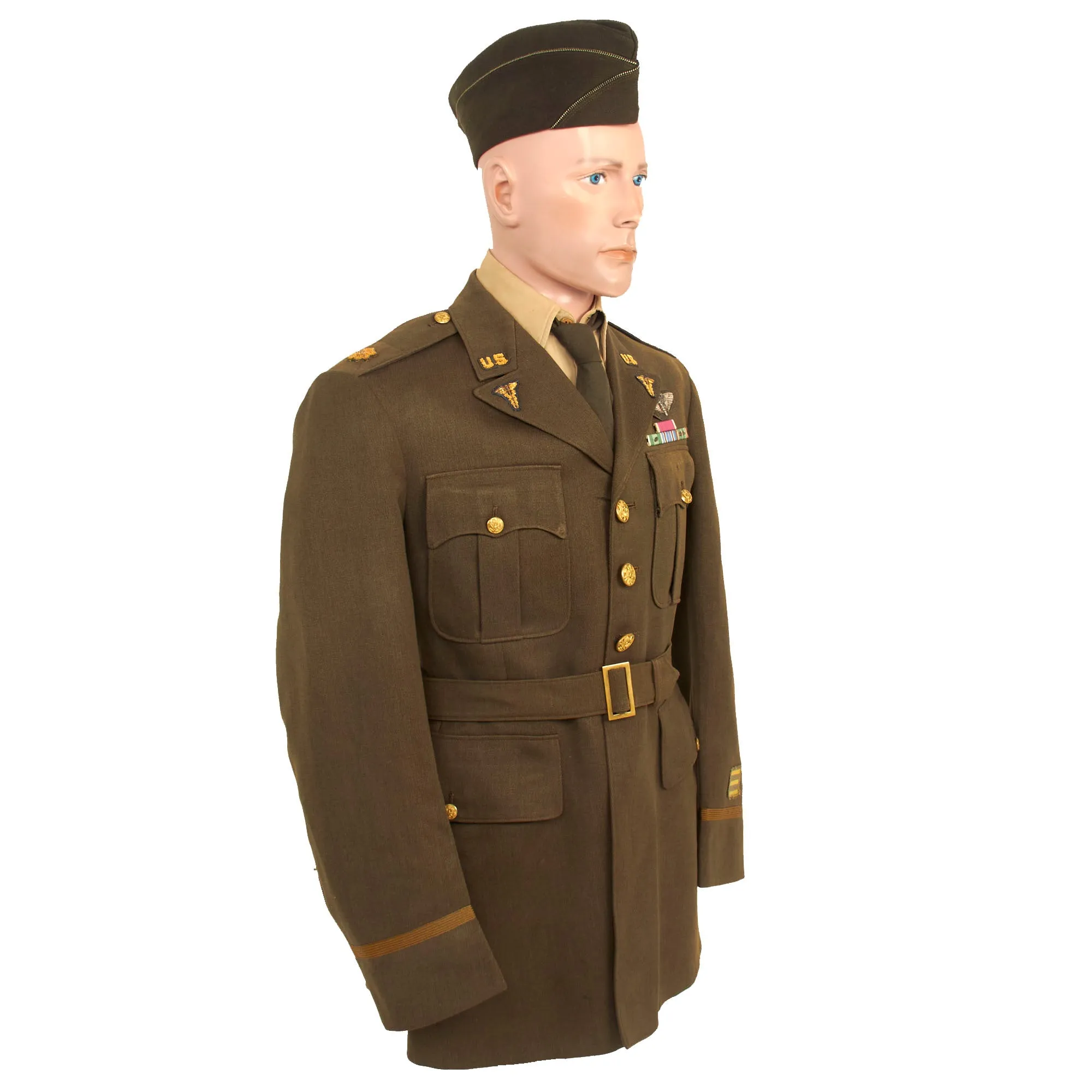 Original U.S. WWII Named US 15th Air Force Medical Corps Flight Surgeon Uniform Set For Major G.W. Hubert With Full Bullion Insignia