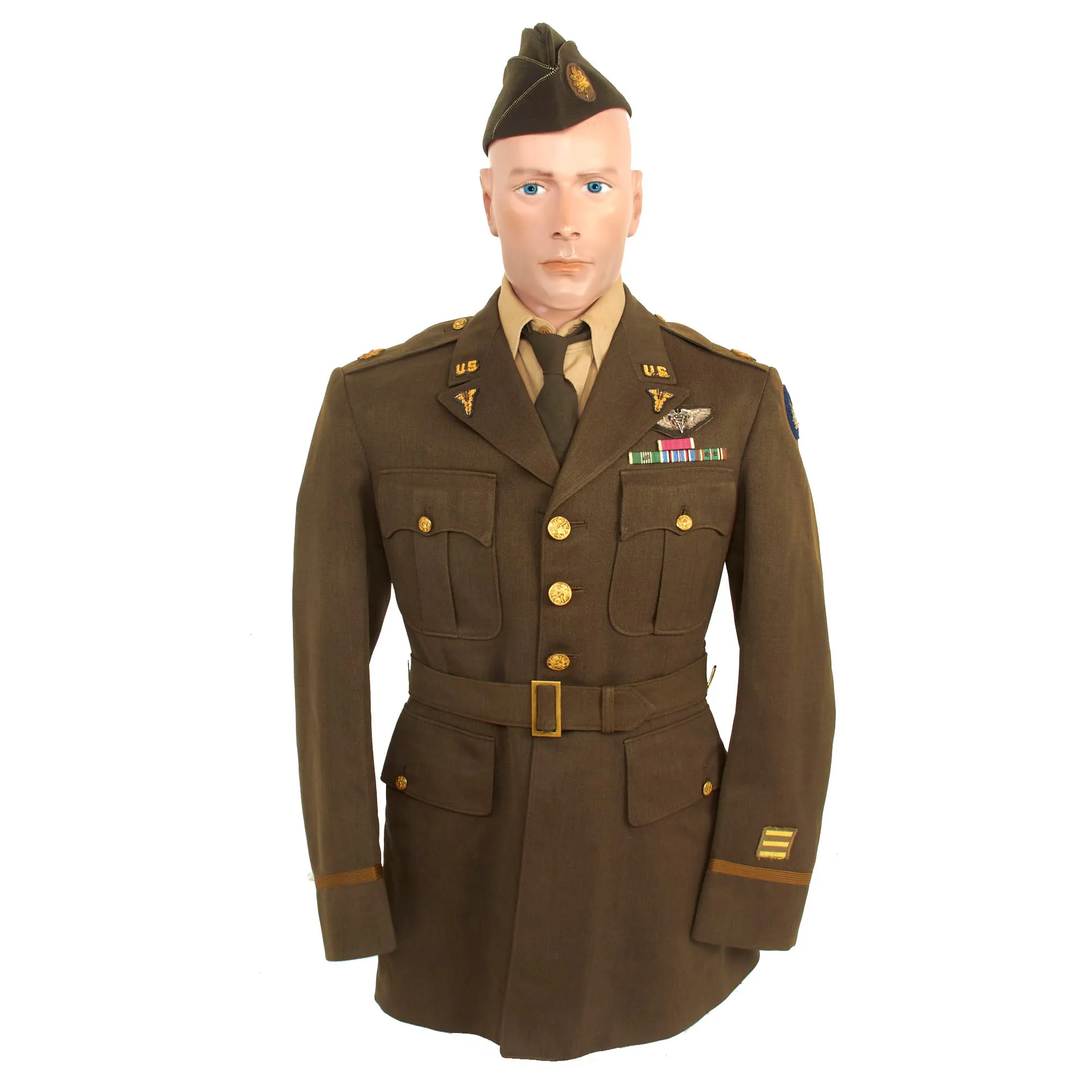 Original U.S. WWII Named US 15th Air Force Medical Corps Flight Surgeon Uniform Set For Major G.W. Hubert With Full Bullion Insignia