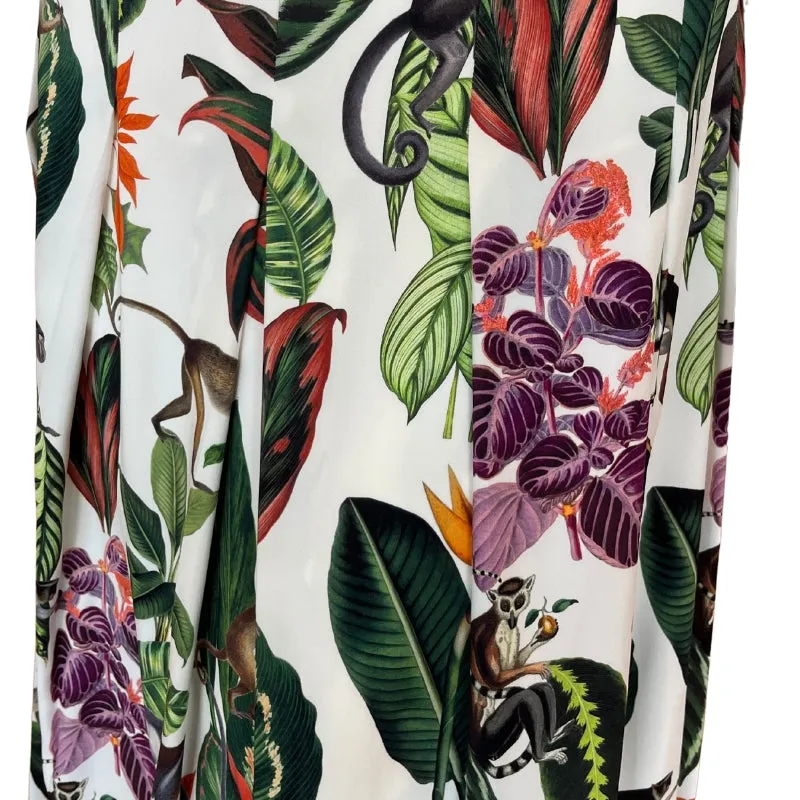 Oscar De La Renta Jungle Print Midi Skirt