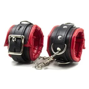 Padded Wrist Restraints - One Size (Black/Red)