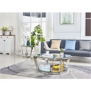 Paola Round End Table with Glass Top