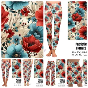 Patriotic Floral 2 leggings with pockets