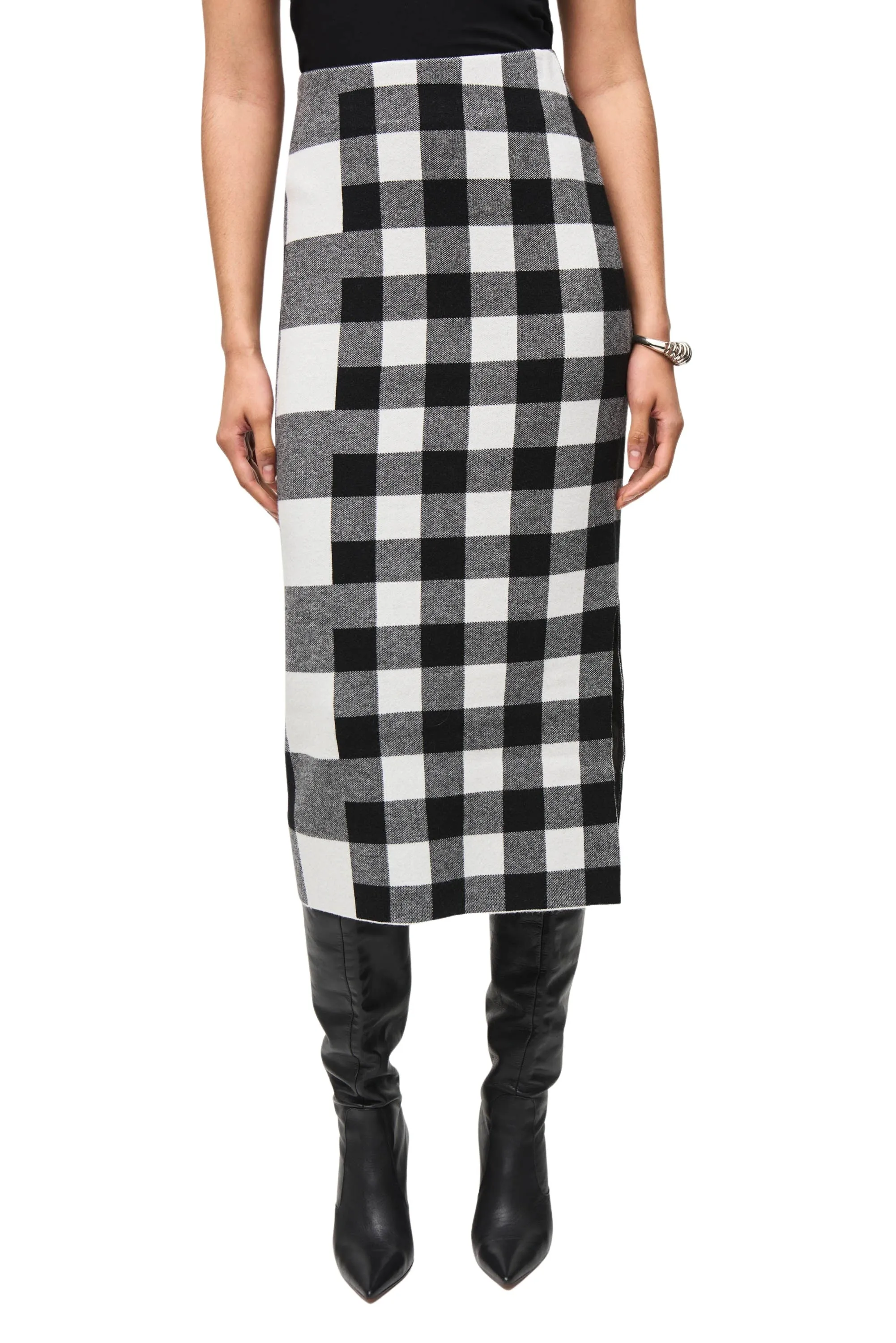 Plaid Jacquard Knit Skirt