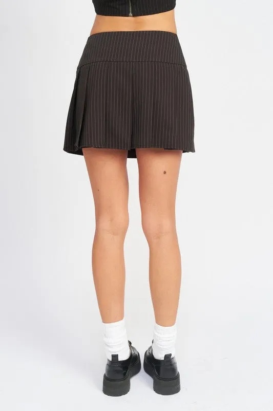 PLEATED HIGH WAIST MINI SKIRT